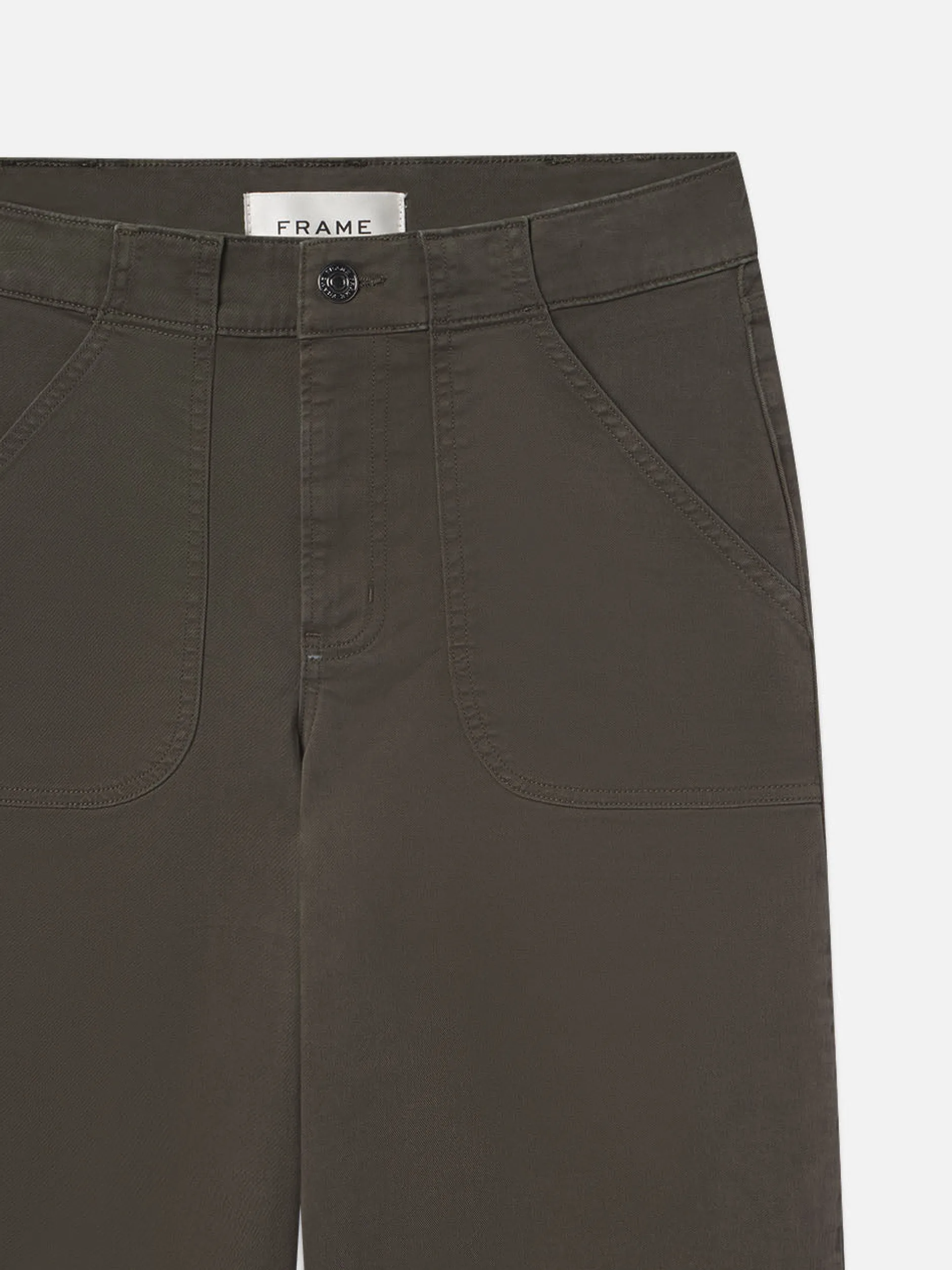 FRAME Modern Pocket Pant in Rich Military<Women Wide Leg