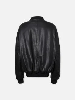 FRAME Oversized Leather Bomber in<Women Leather & Suede|Jackets & Coats