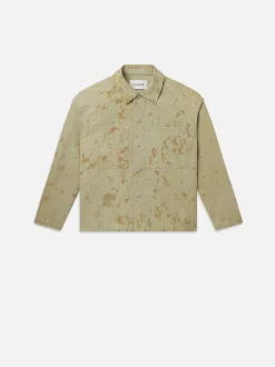 FRAME Painted Denim Shirt Jacket in Washed Denim< Denim Jackets|Jackets & Coats