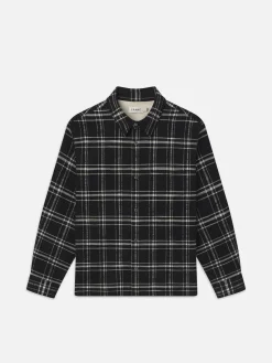 FRAME Plaid Overshirt in Black Plaid< Jackets & Coats|Shirts