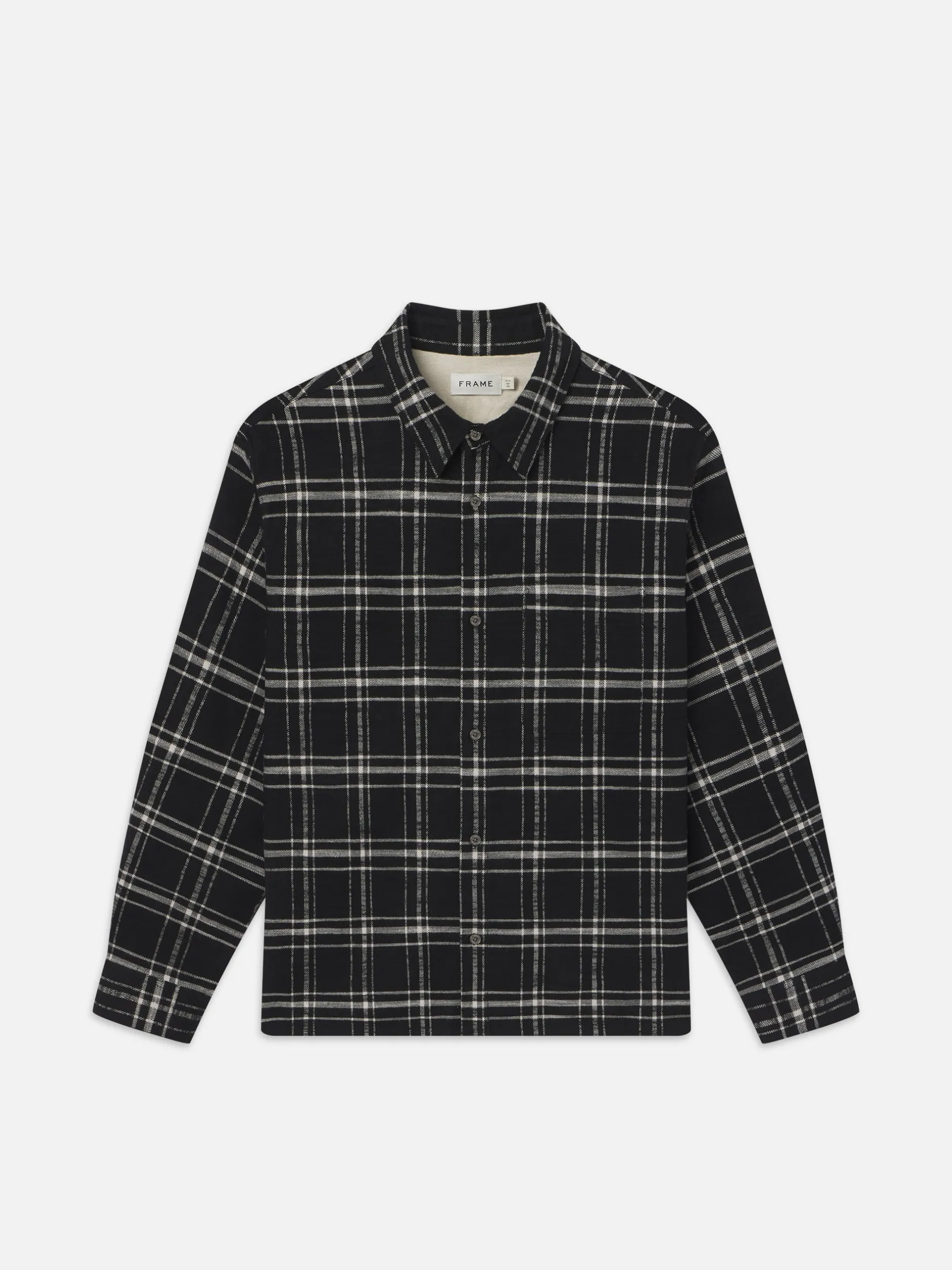 FRAME Plaid Overshirt in Black Plaid< Jackets & Coats|Shirts