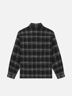 FRAME Plaid Overshirt in Black Plaid< Jackets & Coats|Shirts