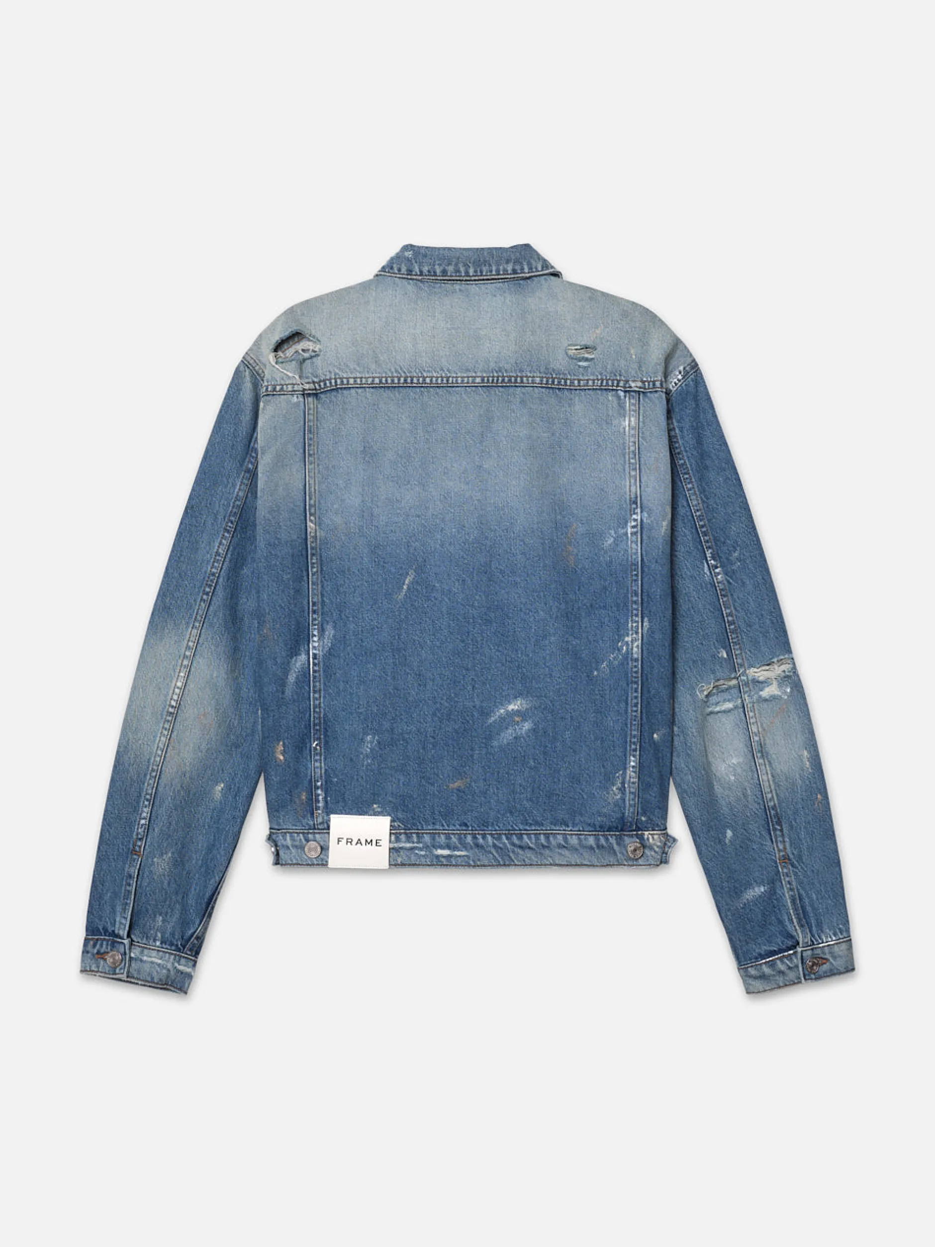 FRAME Pleated Jacket in Raywood Rips< Denim Jackets|Jackets & Coats