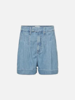 FRAME Pleated Wide Cuff Short in<Women Skirts & Shorts