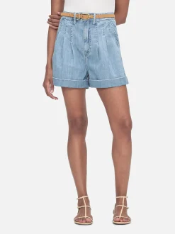 FRAME Pleated Wide Cuff Short in<Women Skirts & Shorts