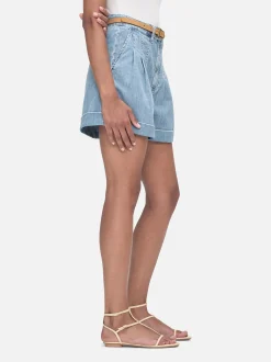 FRAME Pleated Wide Cuff Short in<Women Skirts & Shorts