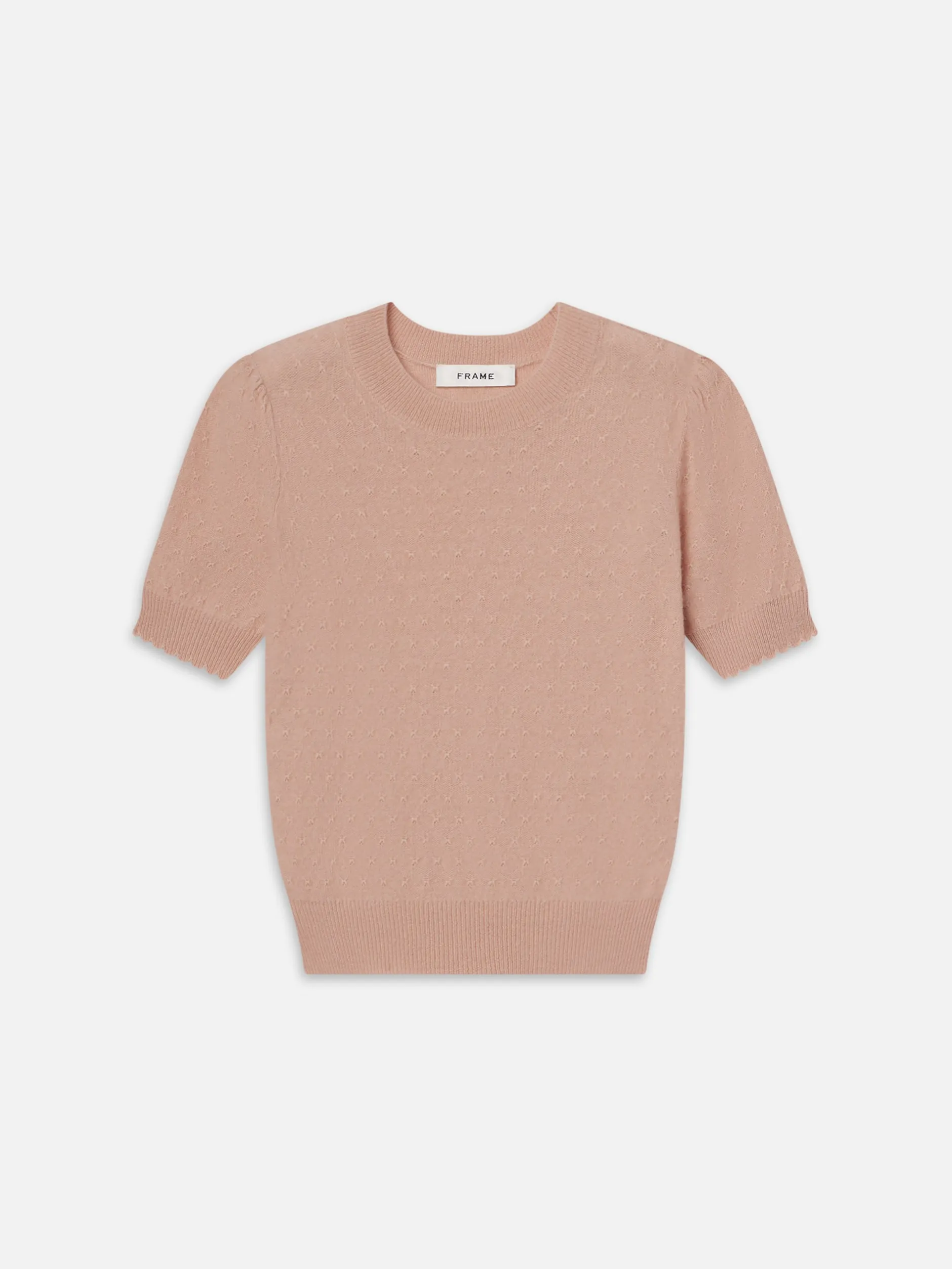 FRAME Pointelle Puff Sleeve Sweater in<Women Sweaters