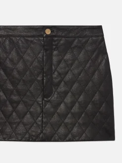 FRAME Quilted Leather Skirt in<Women Leather & Suede|Skirts & Shorts