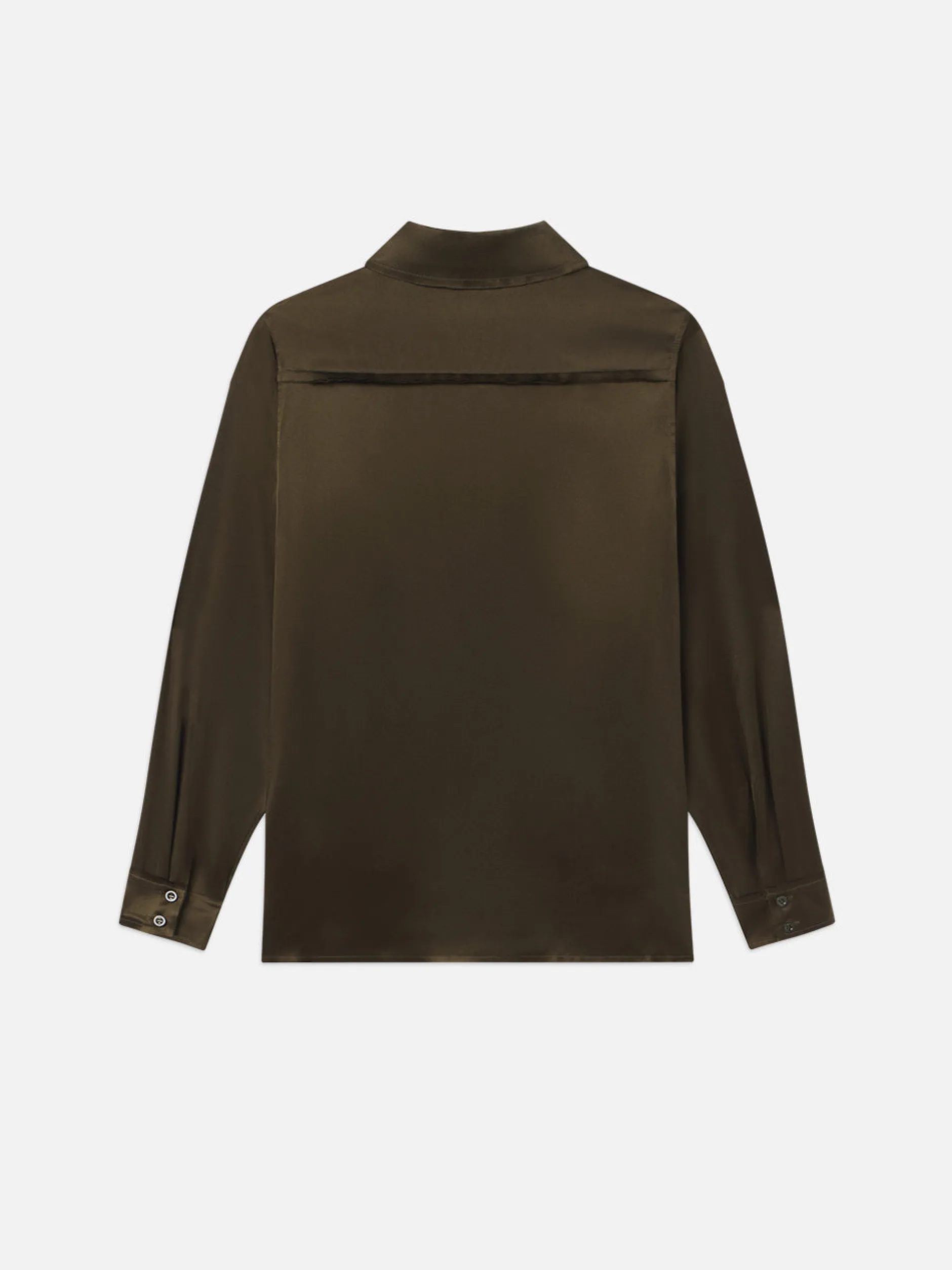 FRAME Raw Edge Double Pocket Shirt in Rich Military<Women Tops & Blouses