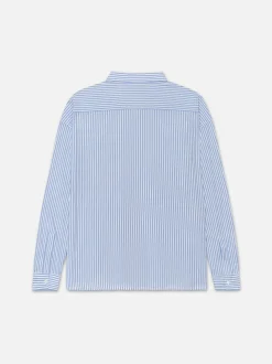 FRAME Relaxed Blue Striped Shirt in Blue Stripe< Shirts