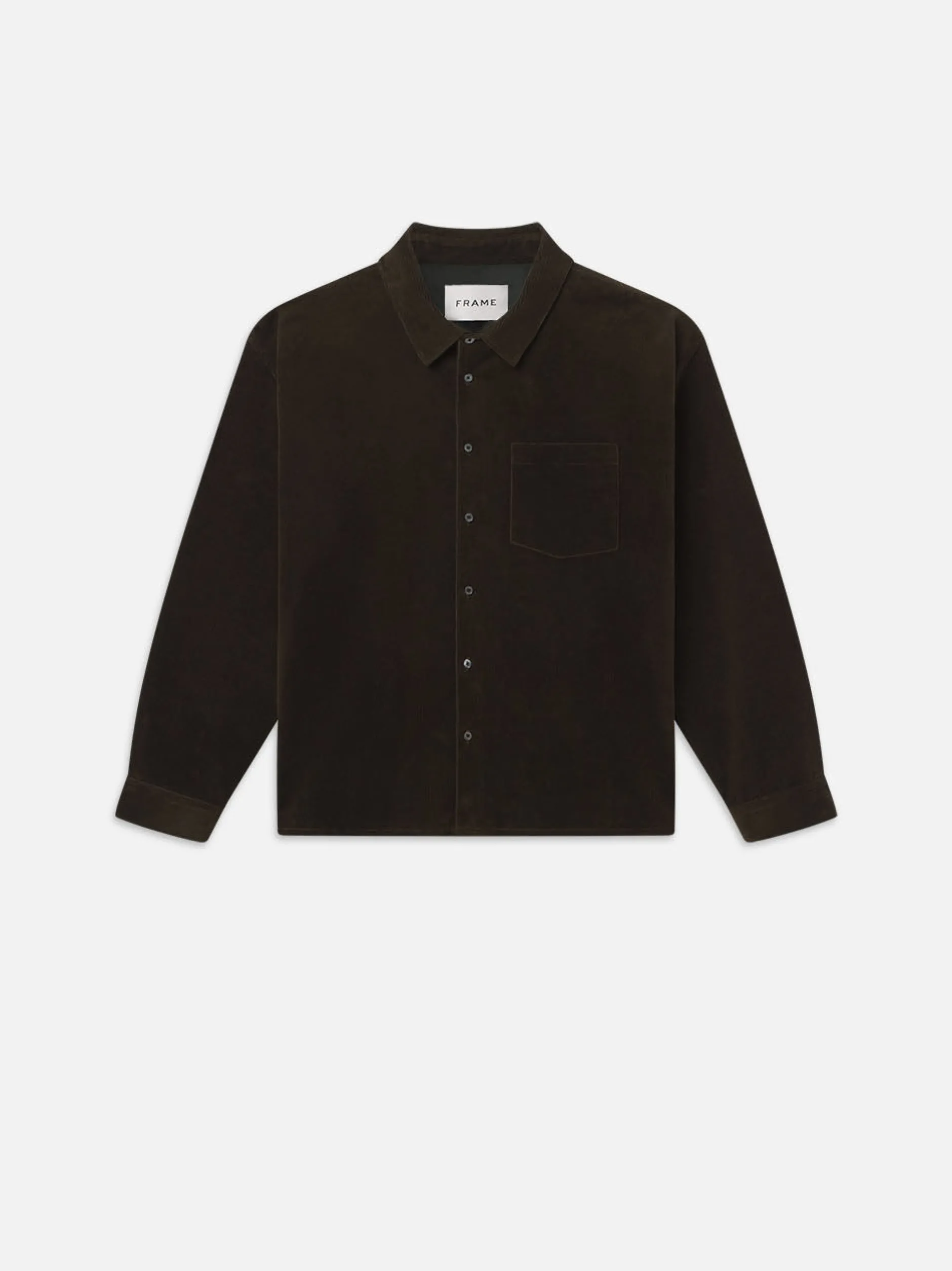 FRAME Relaxed Corduroy Overshirt in Dark Olive< Jackets & Coats|Shirts