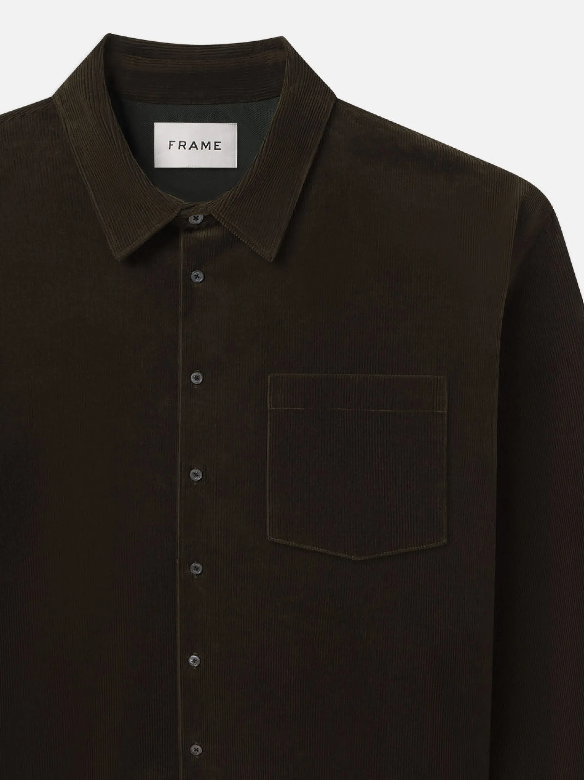 FRAME Relaxed Corduroy Overshirt in Dark Olive< Jackets & Coats|Shirts