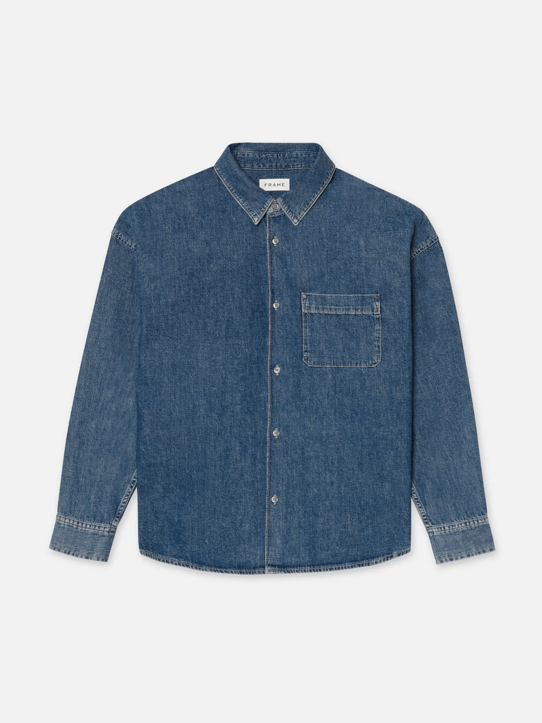 FRAME Relaxed Denim Shirt in Dark Ocean< Denim Shirts|Shirts
