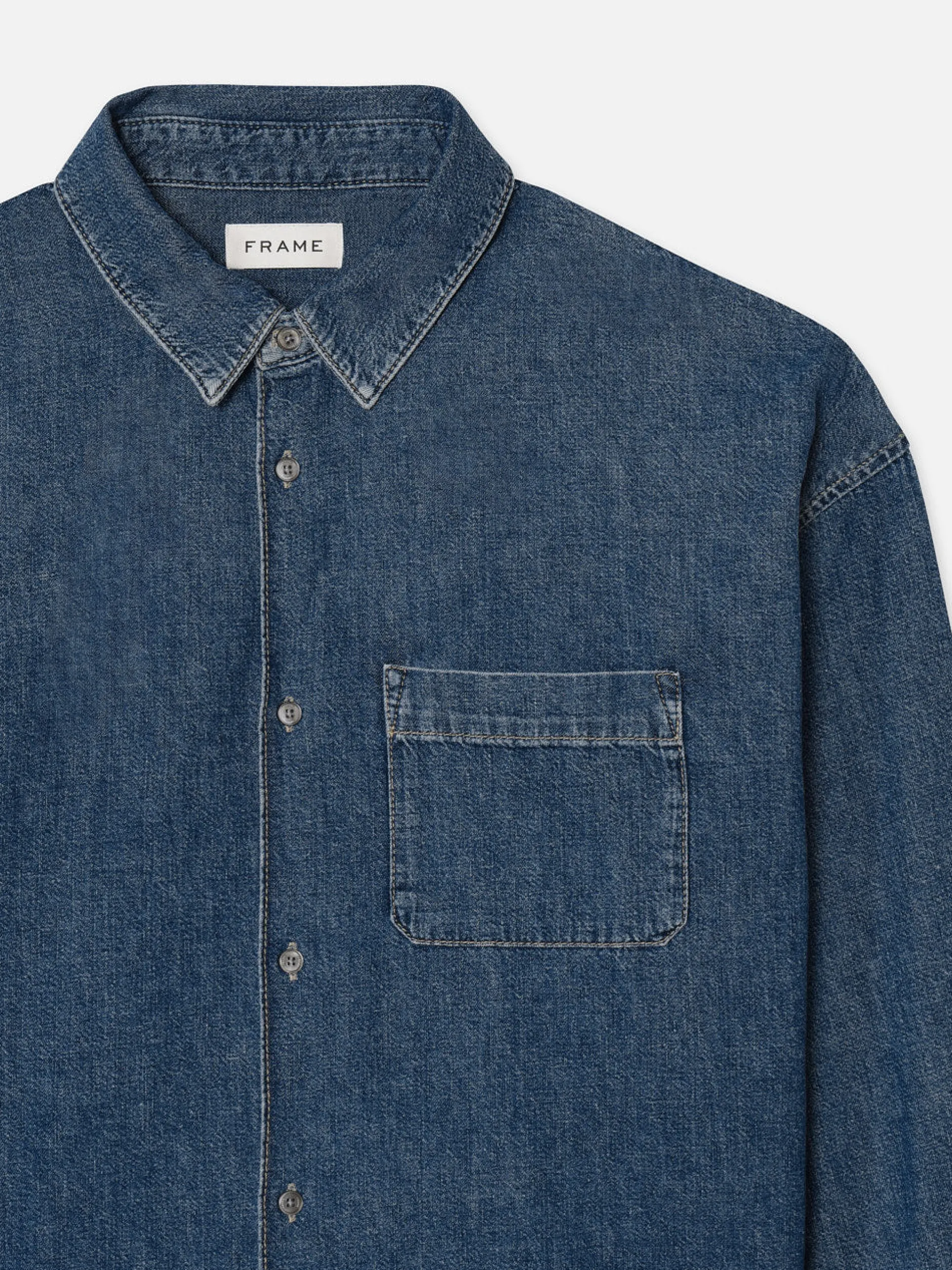 FRAME Relaxed Denim Shirt in Dark Ocean< Denim Shirts|Shirts