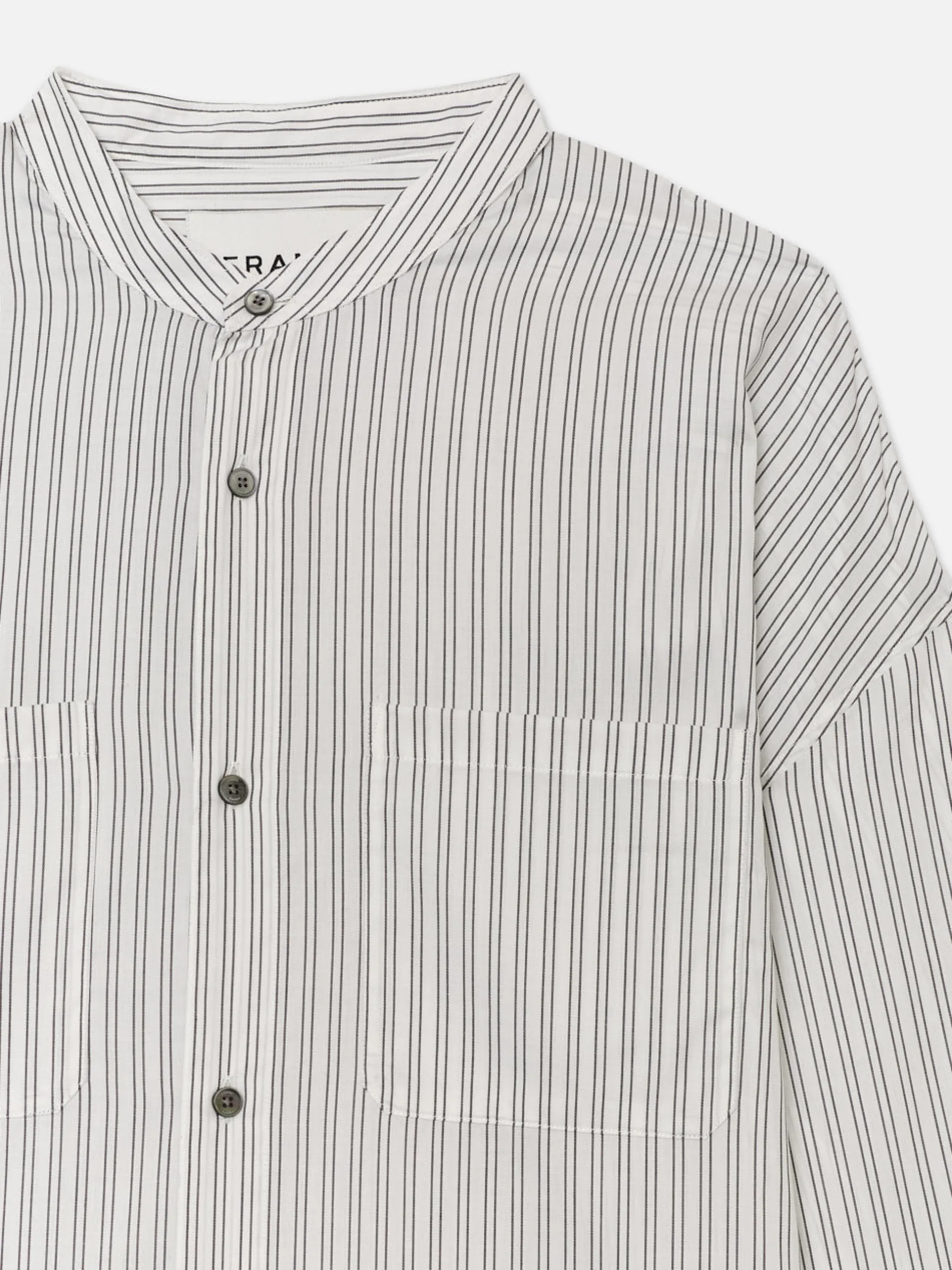 FRAME Relaxed Striped Shirt in Black White Stripe< Shirts