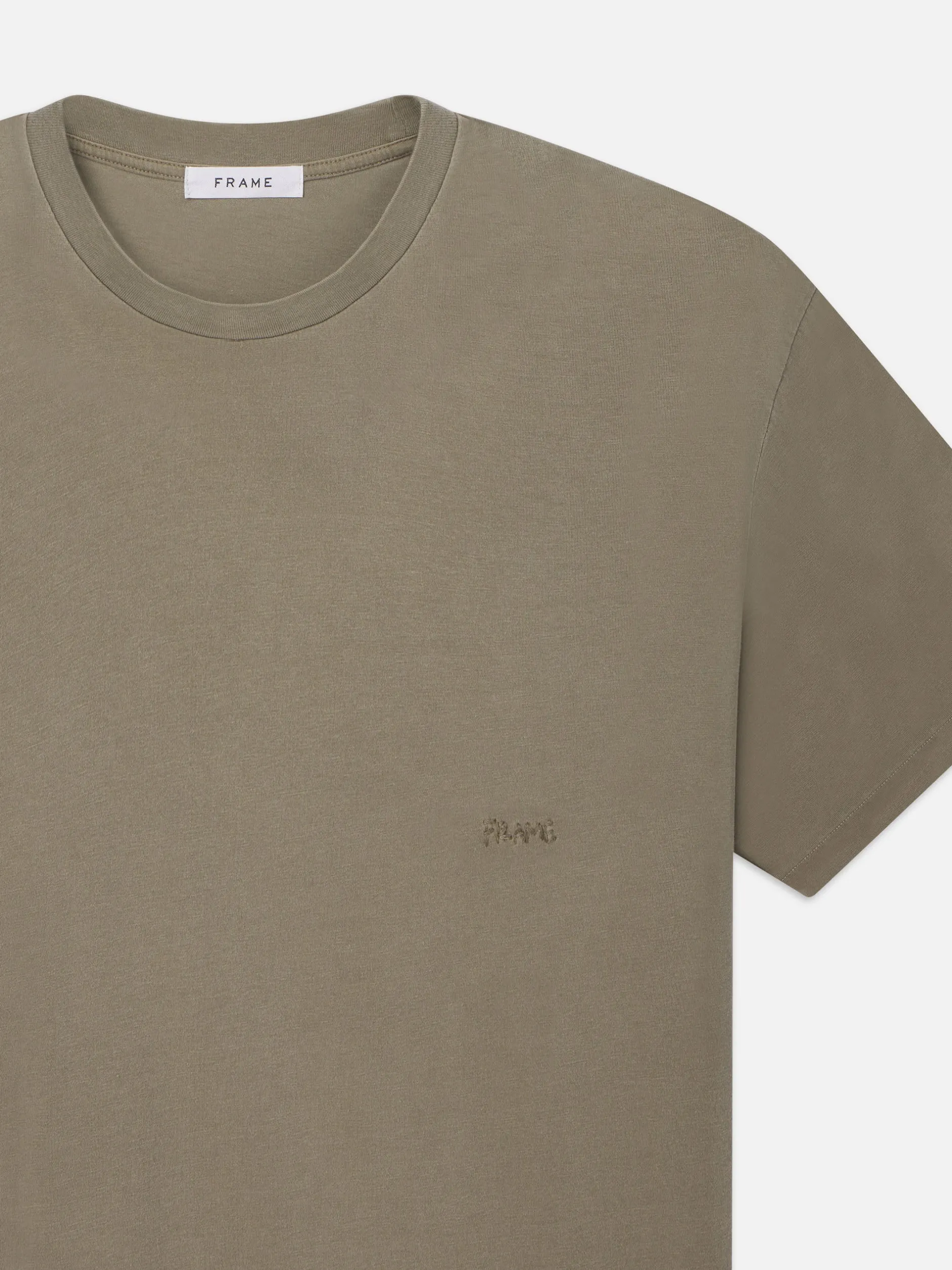 FRAME Relaxed Tee in Light Olive< Tees & Polos