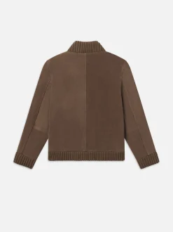 FRAME Rib Collar Suede Bomber in Soft Mocha< Leather & Suede|Jackets & Coats