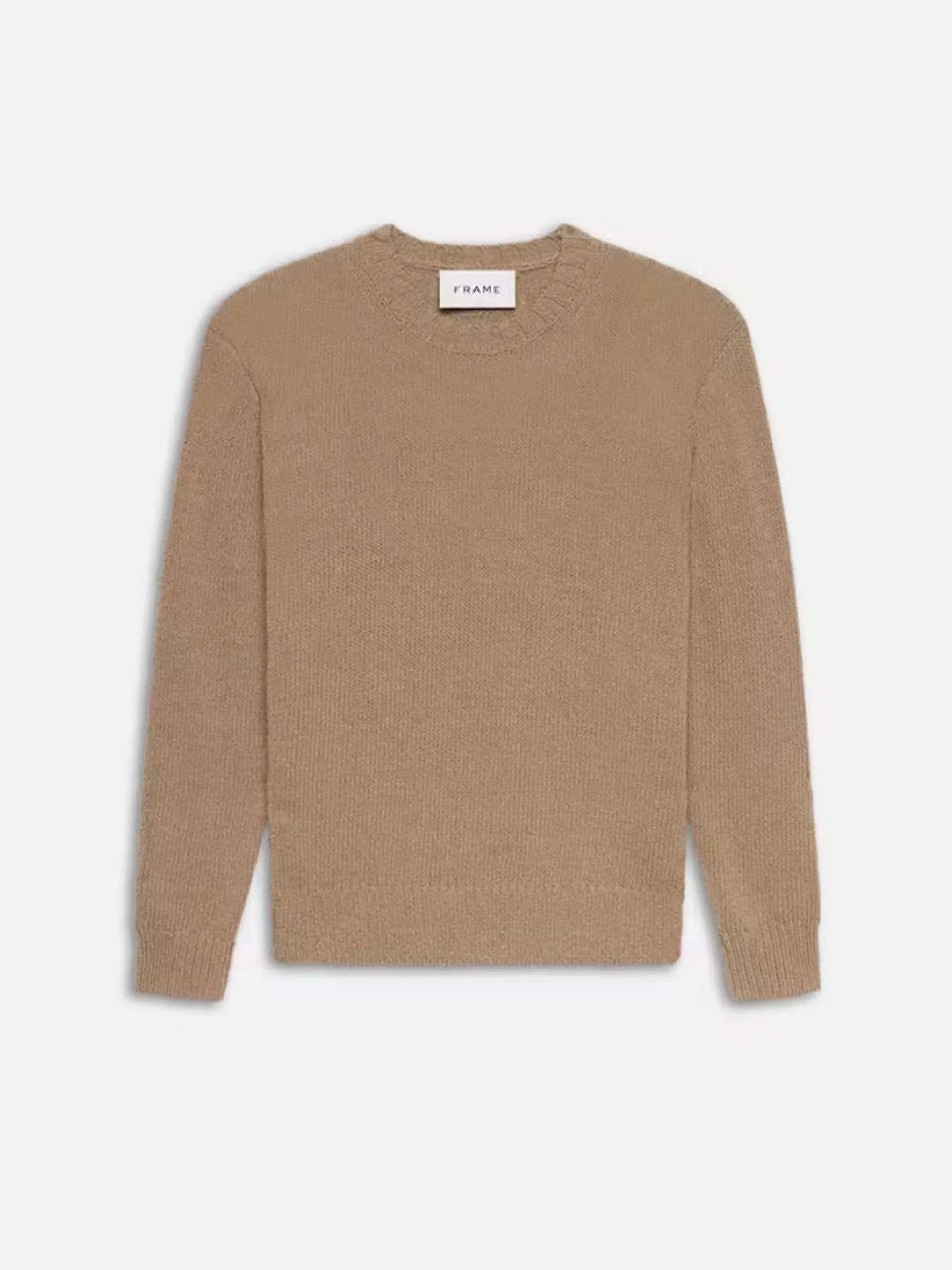 FRAME Rib Crewneck Sweater in Light Brown< Sweaters & Hoodies