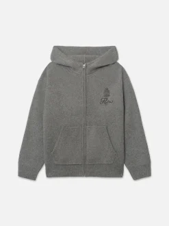 FRAME Ritz Men's Cashmere Full Zip Hoodie in Warm Gray< Sweaters & Hoodies