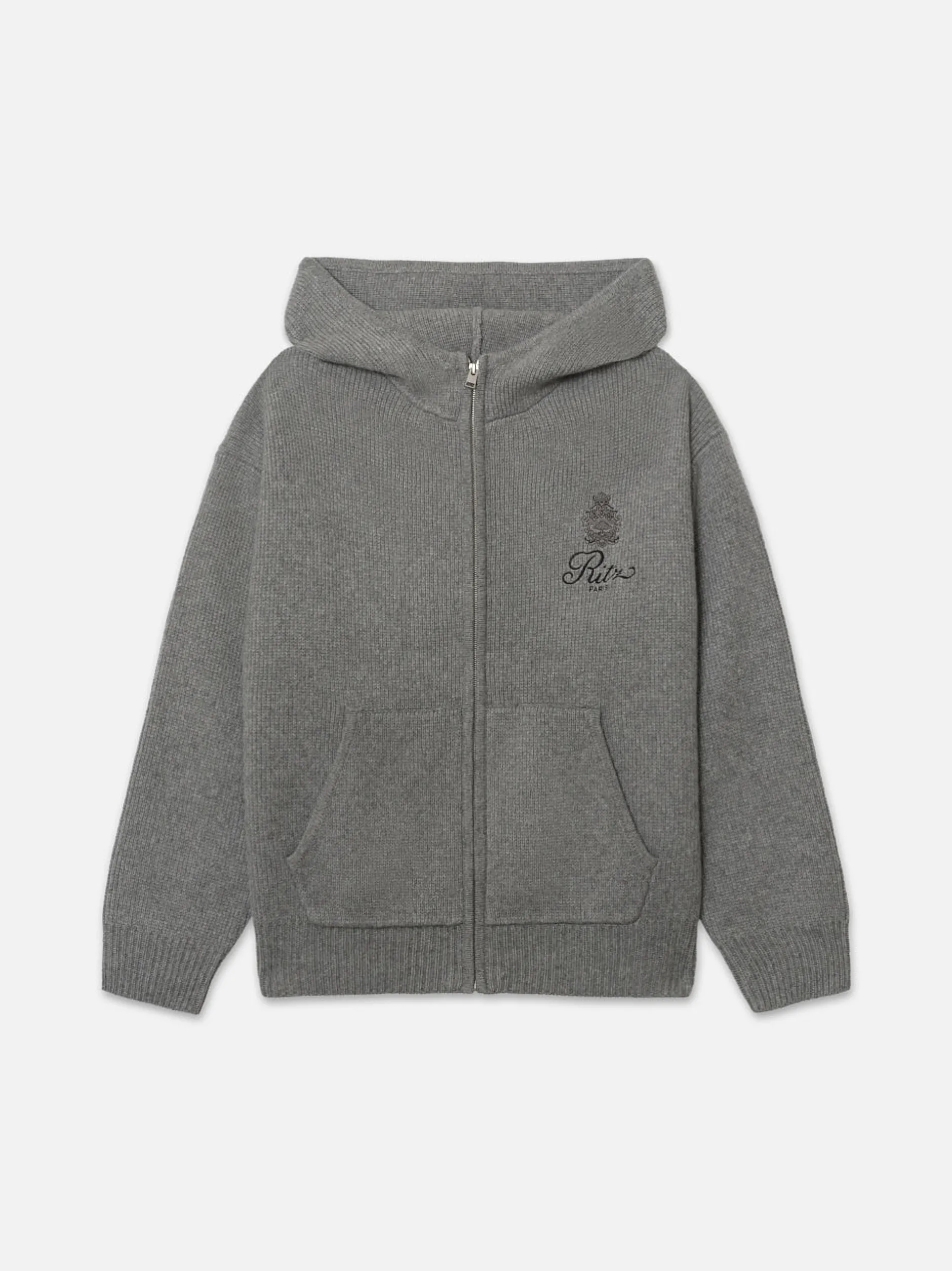 FRAME Ritz Men's Cashmere Full Zip Hoodie in Warm Gray< Sweaters & Hoodies