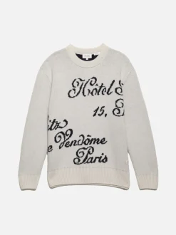 FRAME Ritz Men's Crew Sweater in Off White Multi< Sweaters & Hoodies