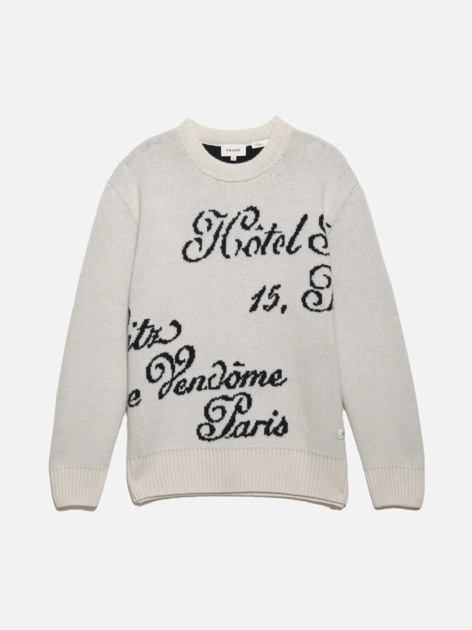 FRAME Ritz Men's Crew Sweater in Off White Multi< Sweaters & Hoodies