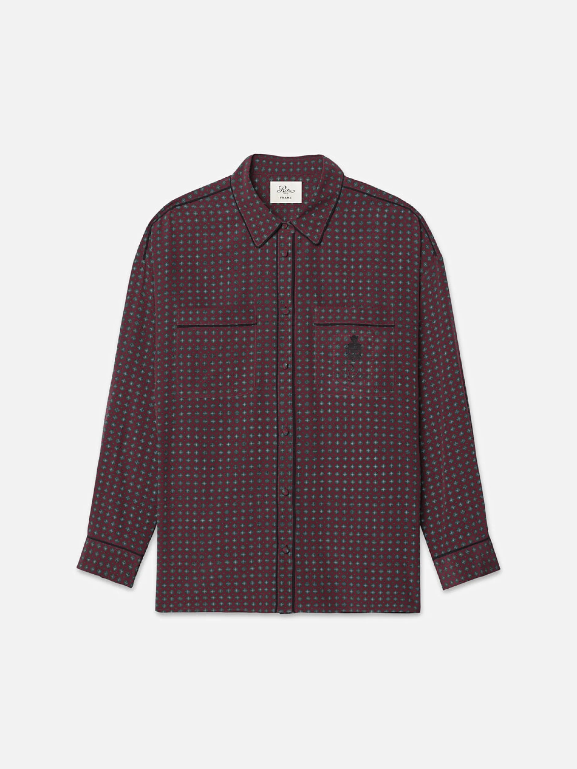 FRAME Ritz Women's Pajama Shirt in Bordeaux Multi<Women Tops & Blouses
