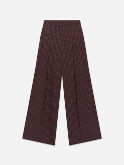 FRAME Ritz Women's Pleated Trouser in Bordeaux Multi<Women Pants