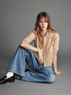 FRAME Ruffle Neck Cardi in<Women Sweaters
