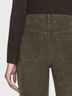 FRAME 70's Cropped Wide Leg Corduroy in Rich Military<Women Wide Leg