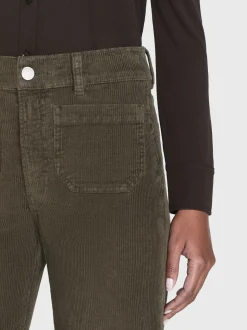 FRAME 70's Cropped Wide Leg Corduroy in Rich Military<Women Wide Leg