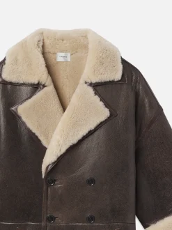 FRAME Shearling Cocoon Coat in<Women Leather & Suede|Jackets & Coats