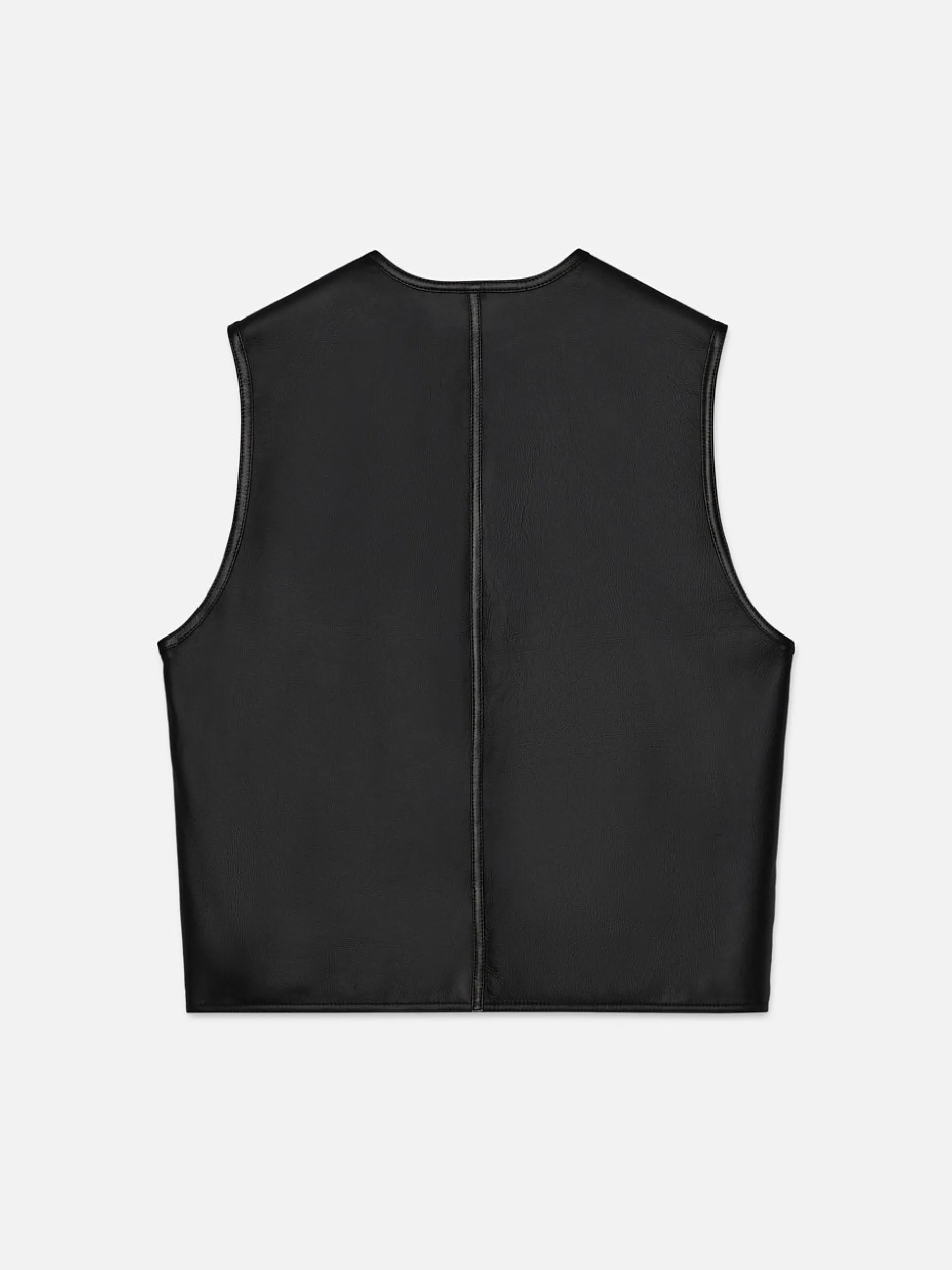 FRAME Shearling Vest in Stone Beige/Black< Leather & Suede|Jackets & Coats