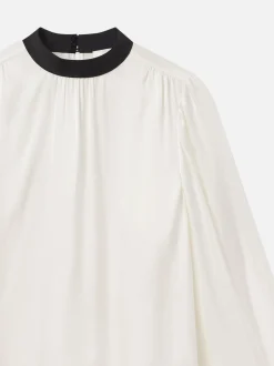 FRAME Shirred Mock Neck Blouse in<Women Tops & Blouses
