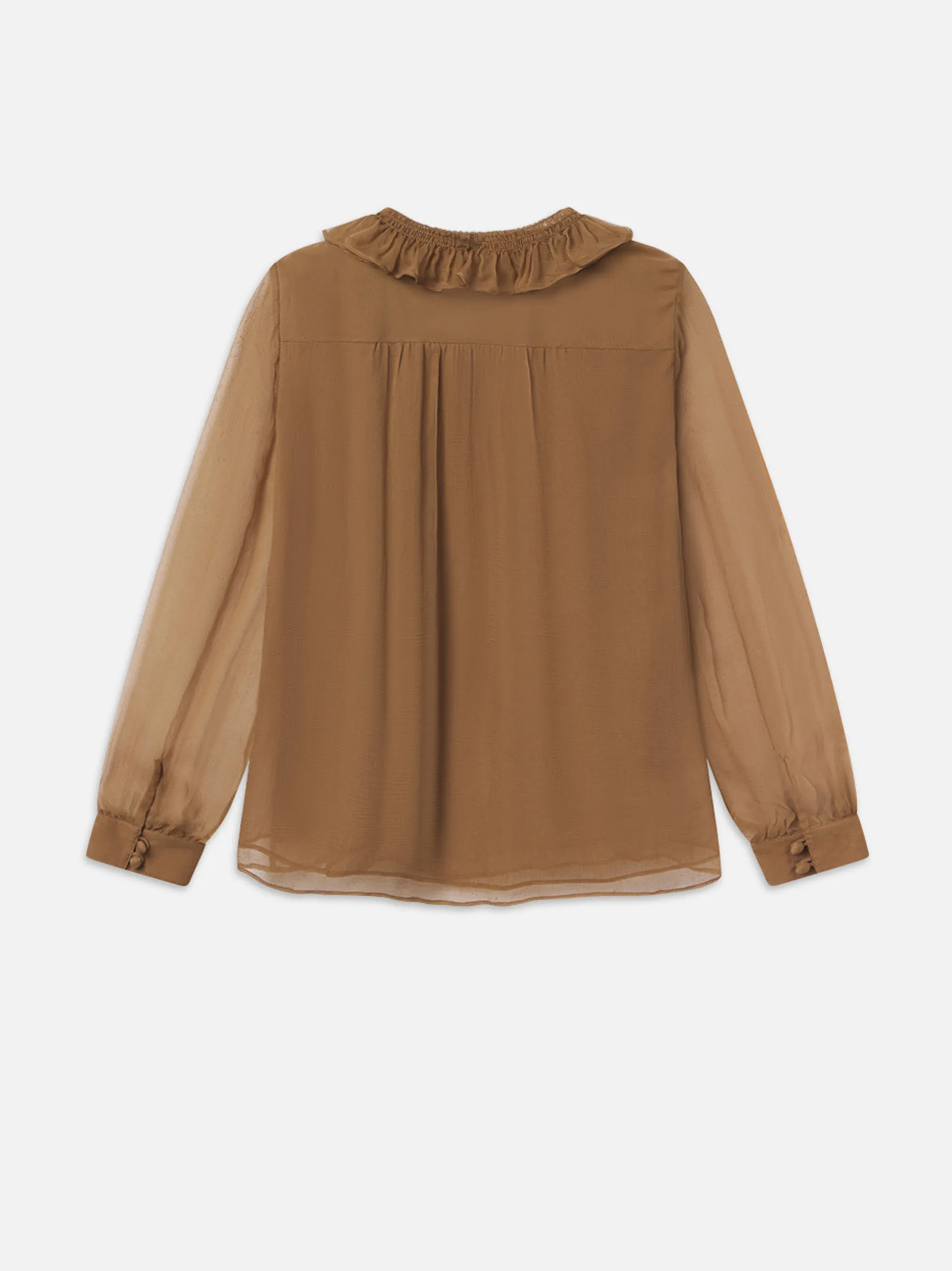 FRAME Shirred Ruffle Neck Blouse in<Women Tops & Blouses