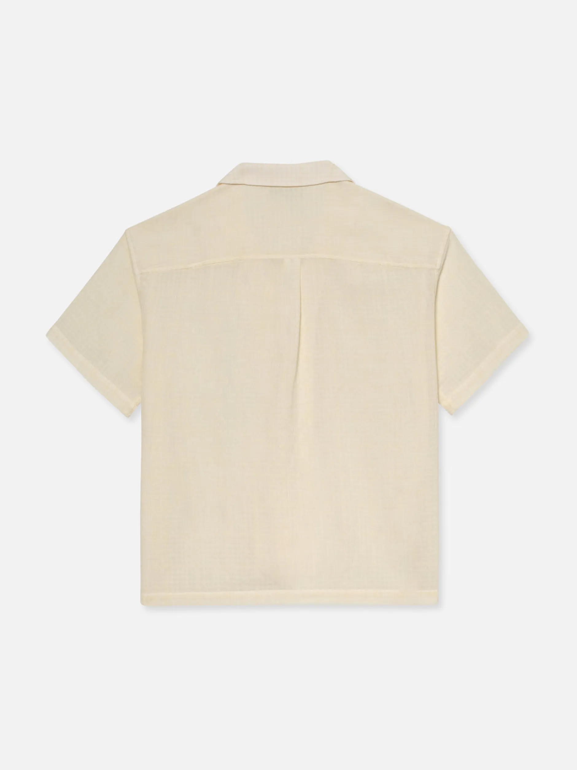 FRAME Short Sleeve Camp Collar Shirt in Off White< Shirts
