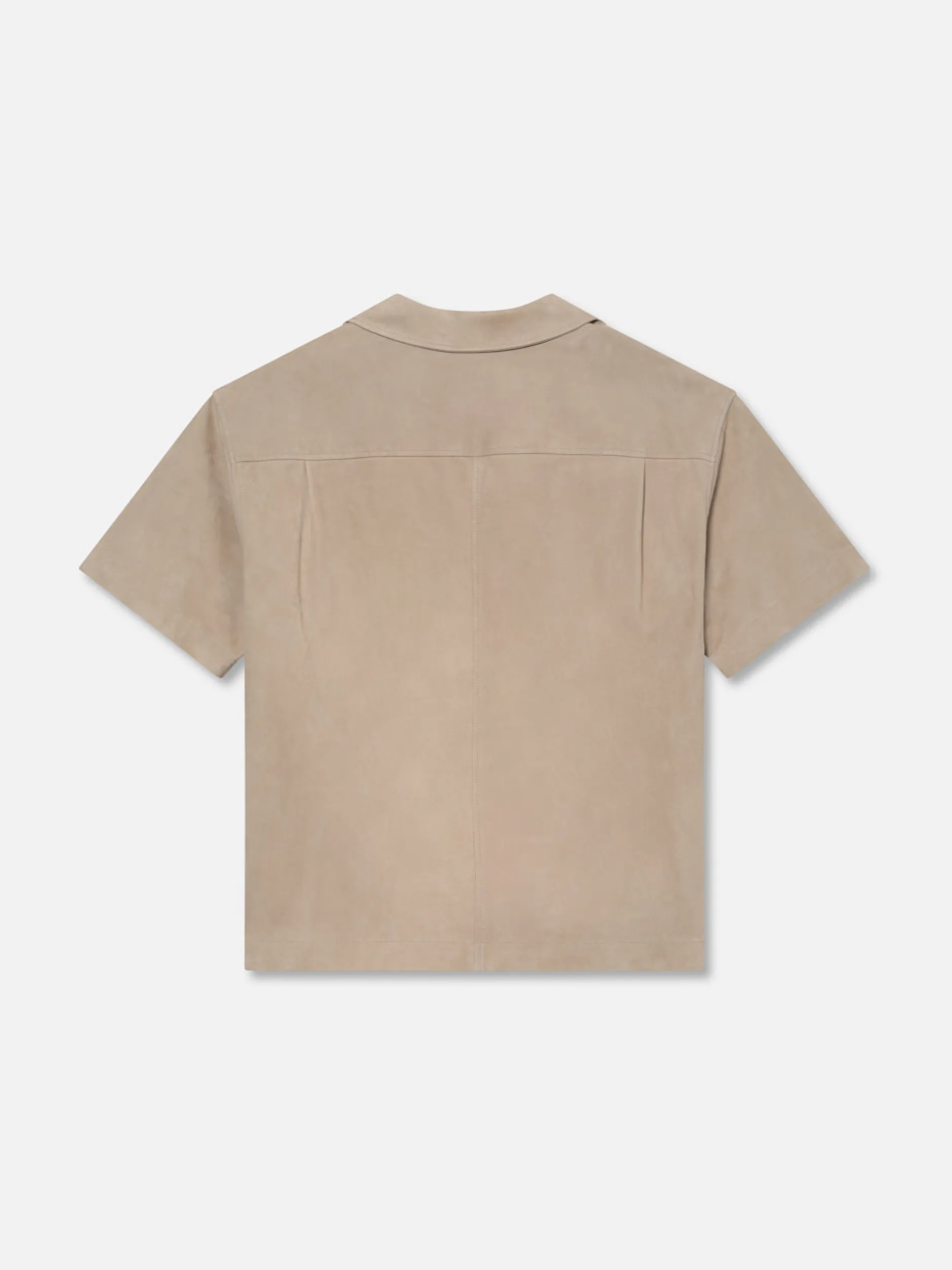 FRAME Short Sleeve Suede Shirt in Smoke Grey< Leather & Suede