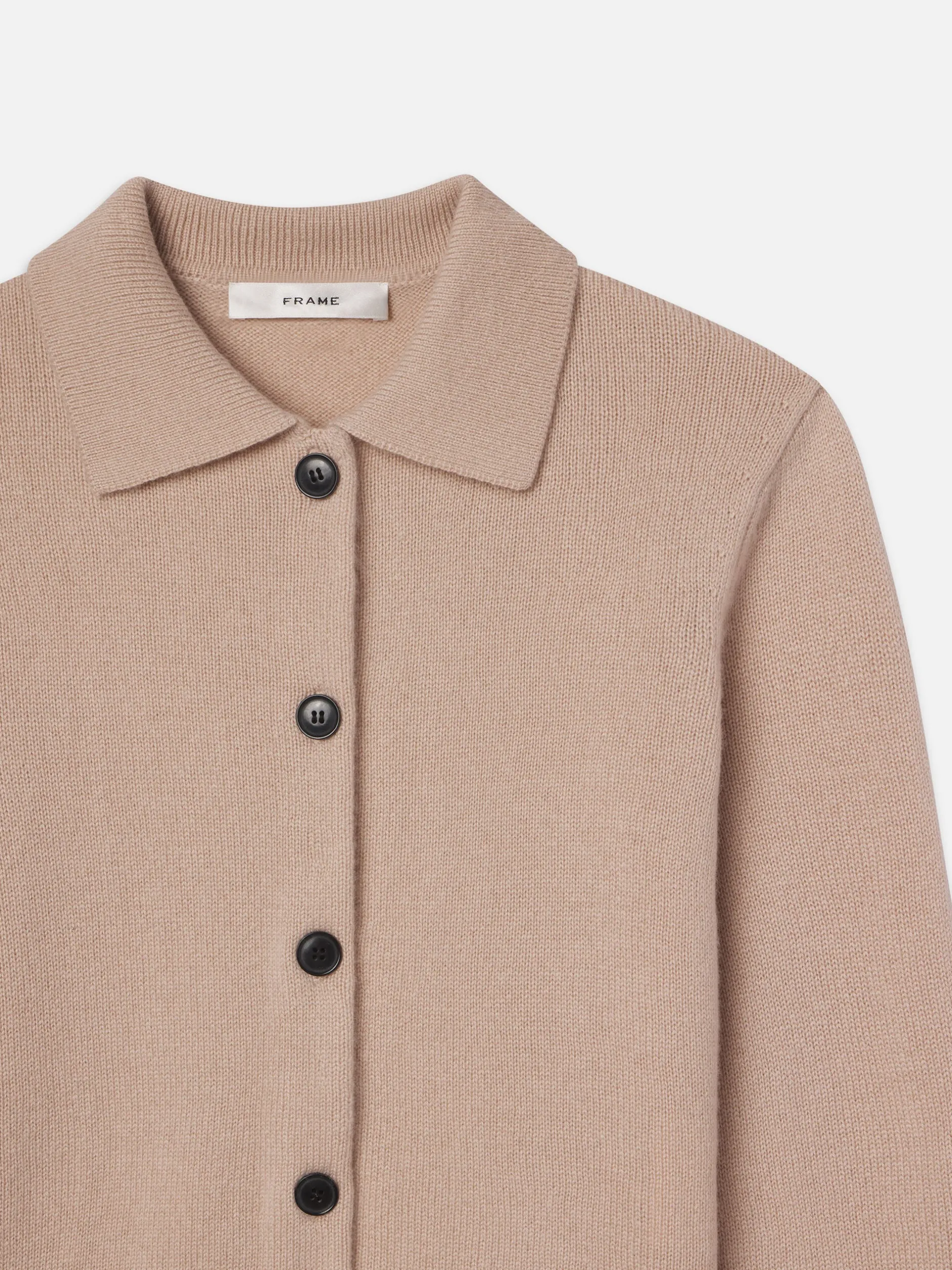 FRAME Shrunken Cashmere Cardi in Almond Pink<Women Sweaters