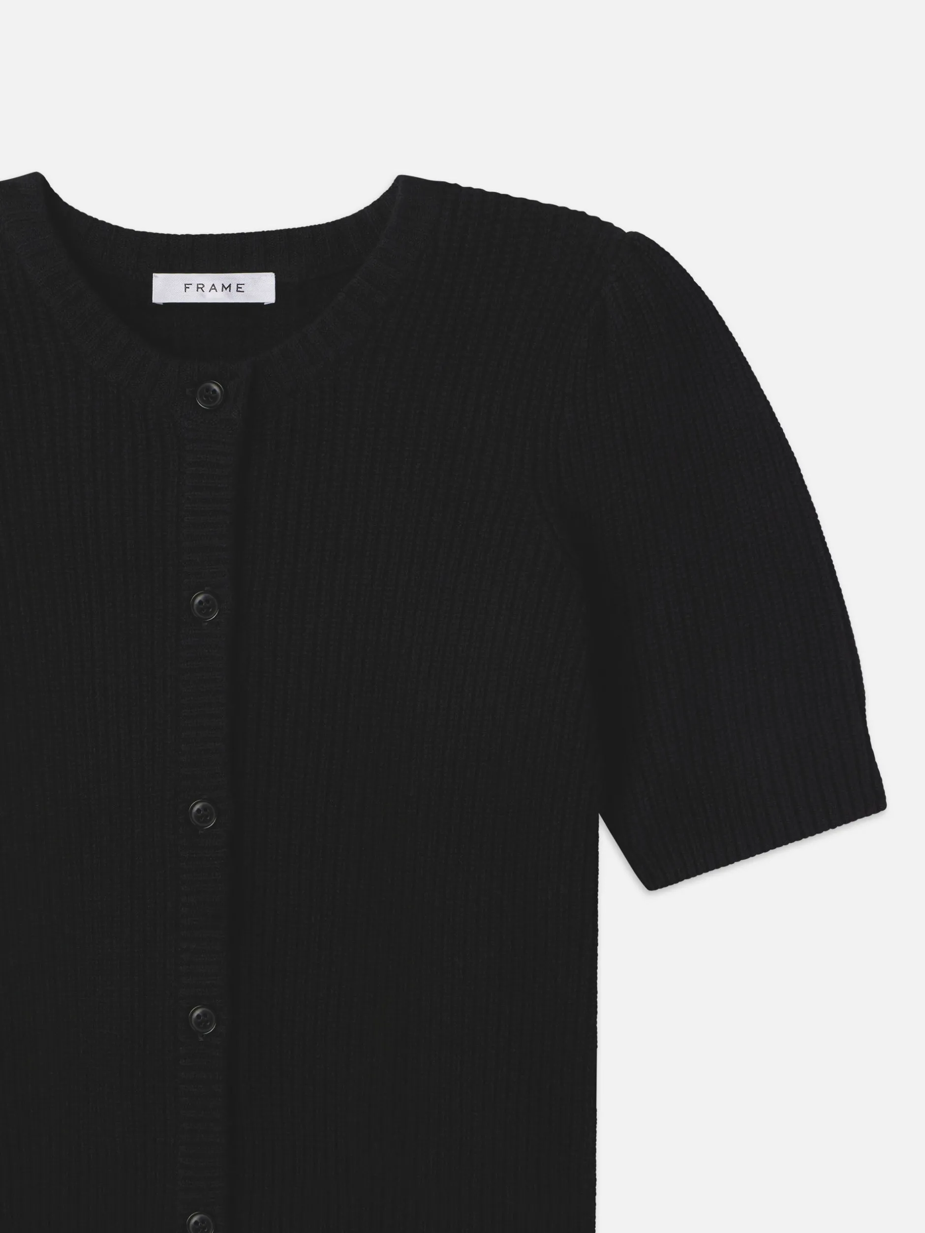 FRAME Shrunken Short Sleeve Cardi in<Women Sweaters