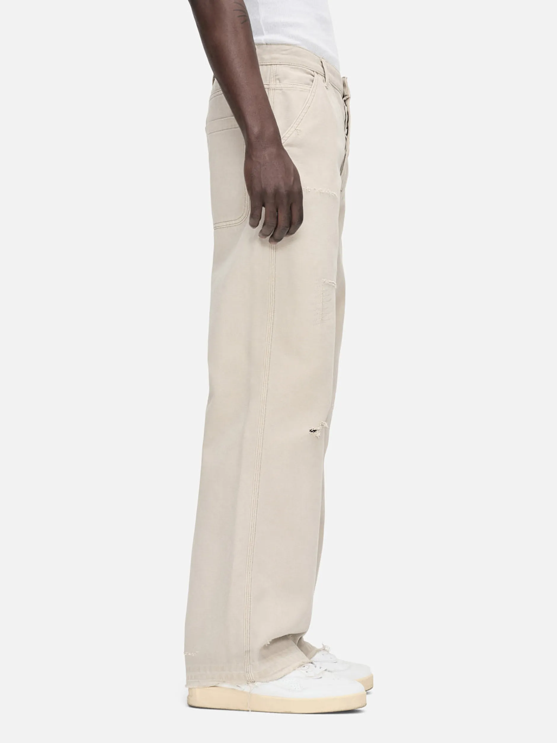 FRAME Skater Jean in Beach Sand Rips< Wide Leg