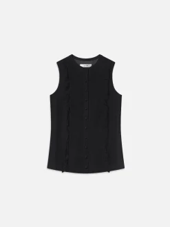FRAME Sleeveless Ruffle Trim Blouse in<Women Tops & Blouses