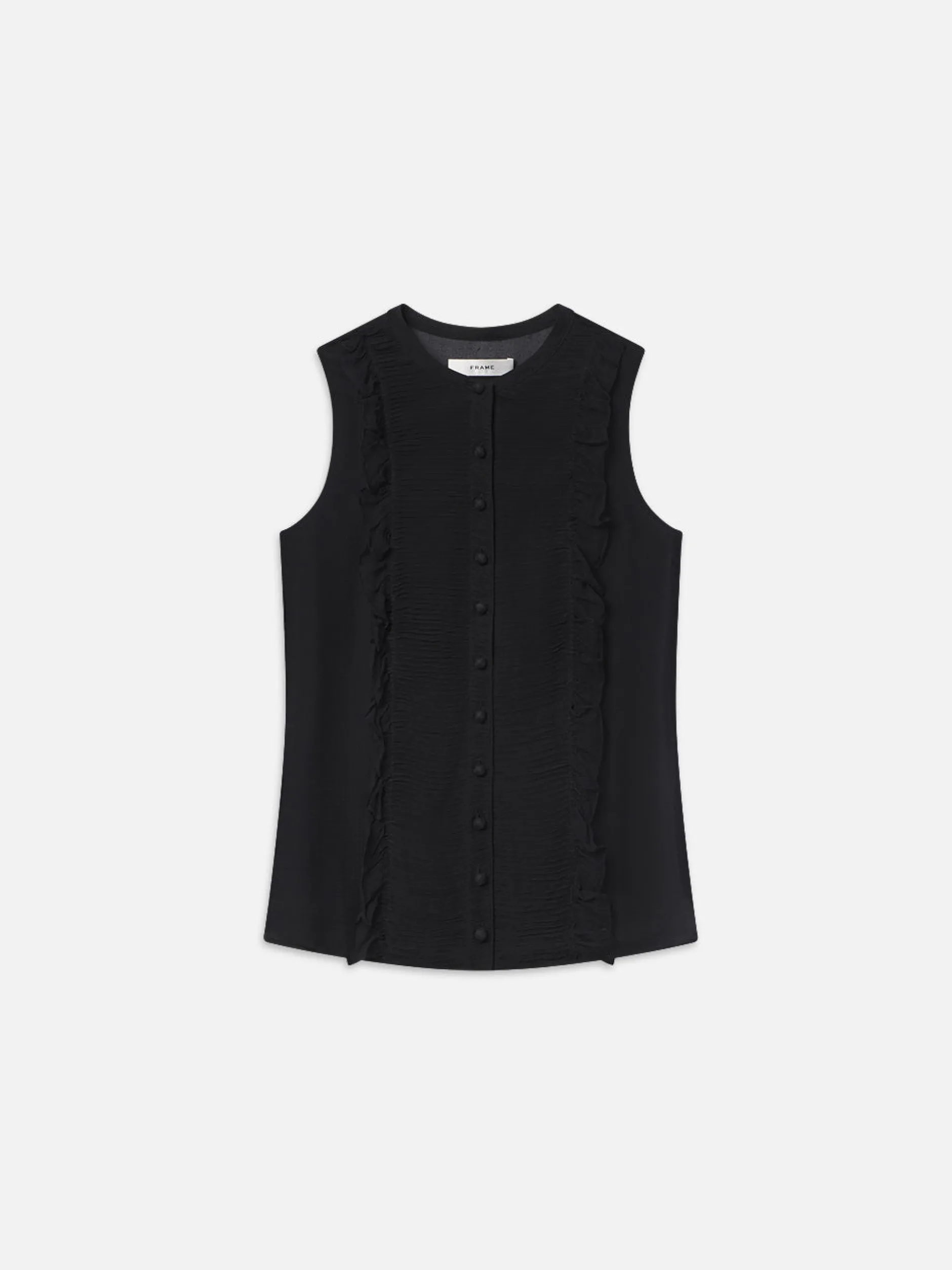 FRAME Sleeveless Ruffle Trim Blouse in<Women Tops & Blouses