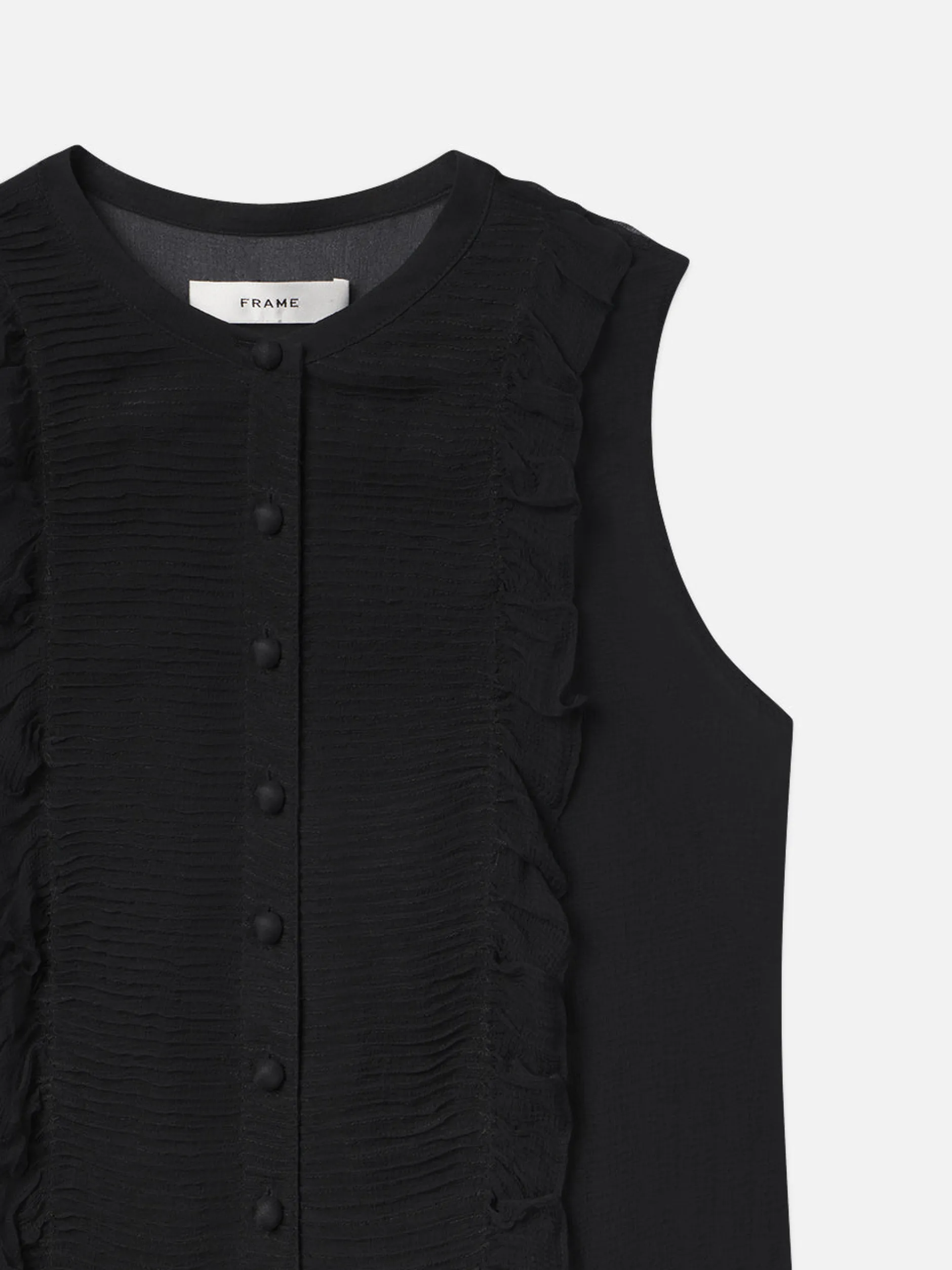 FRAME Sleeveless Ruffle Trim Blouse in<Women Tops & Blouses