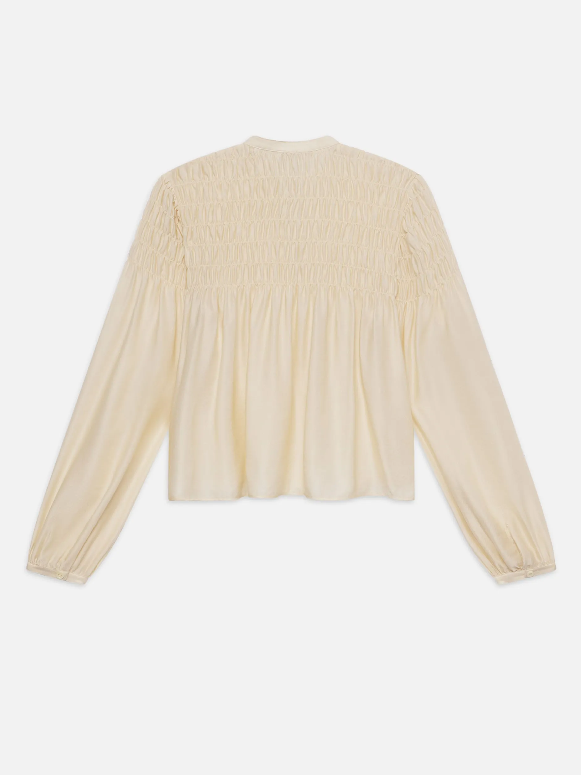 FRAME Smocked Collarless Blouse in<Women Tops & Blouses