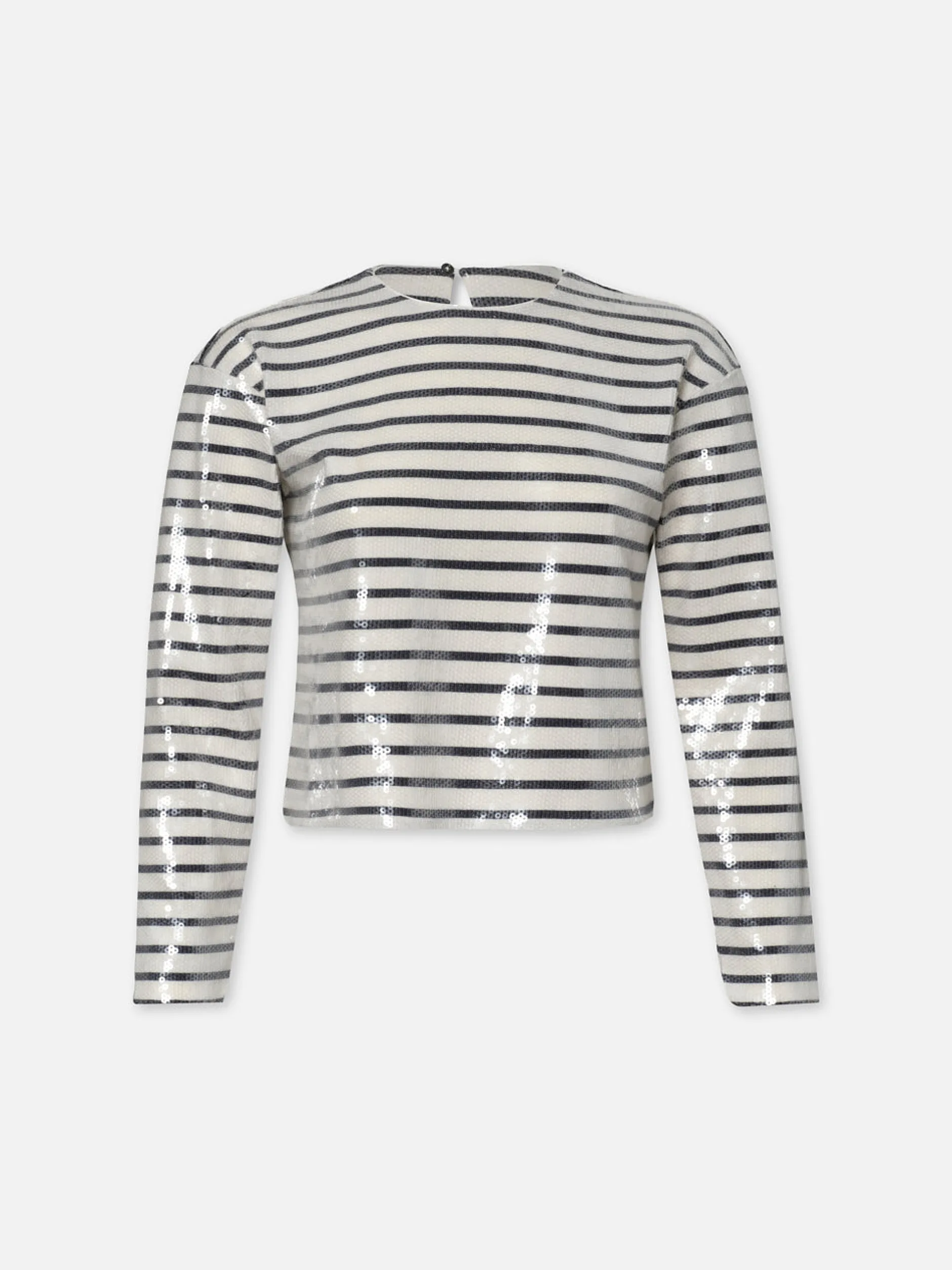 FRAME Striped Sequin Top in Navy Multi<Women Tops & Blouses|Tanks & Tees