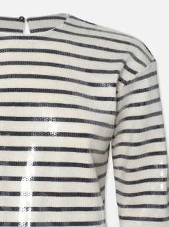 FRAME Striped Sequin Top in Navy Multi<Women Tops & Blouses|Tanks & Tees