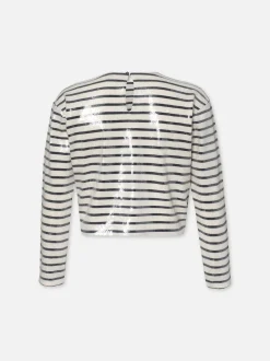 FRAME Striped Sequin Top in Navy Multi<Women Tops & Blouses|Tanks & Tees