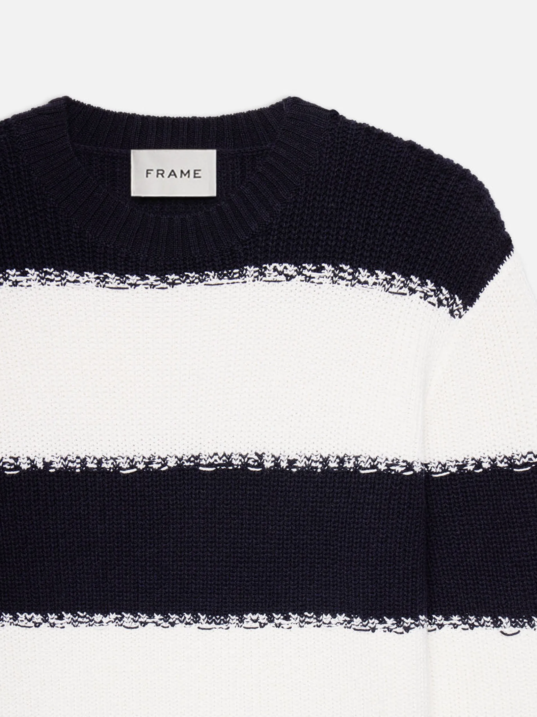 FRAME Striped Sweater in Dark Navy Stripe< Sweaters & Hoodies