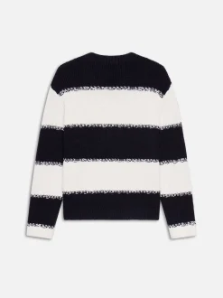 FRAME Striped Sweater in Dark Navy Stripe< Sweaters & Hoodies