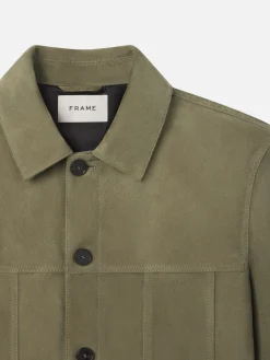 FRAME Suede Jacket in Light Olive< Leather & Suede|Jackets & Coats